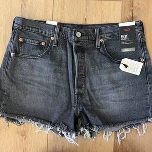 Levi's black Denim shorts 501